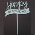 Cake topper Happy birthday vlag blauw